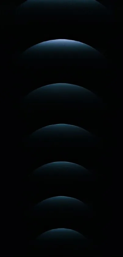 Dark gradient mobile wallpaper with concentric arcs.