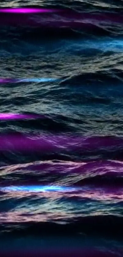 Dark blue ocean waves with purple accents.