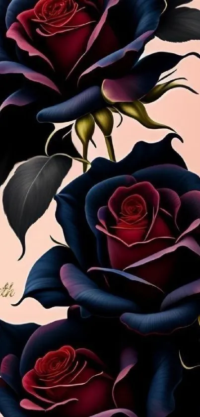 Elegant mobile wallpaper with dark roses.