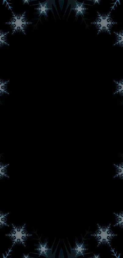 Dark wallpaper with elegant snowflake design.