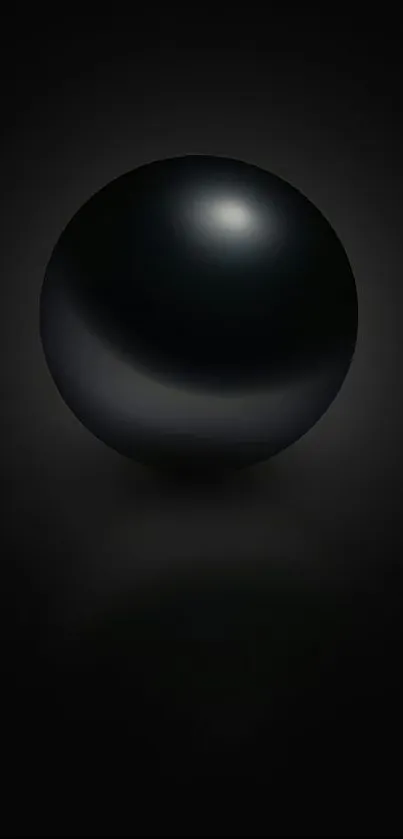 Elegant black sphere mobile wallpaper with minimalist design.