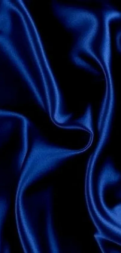 Elegant blue silk texture with soft, luxurious folds for mobile wallpaper.