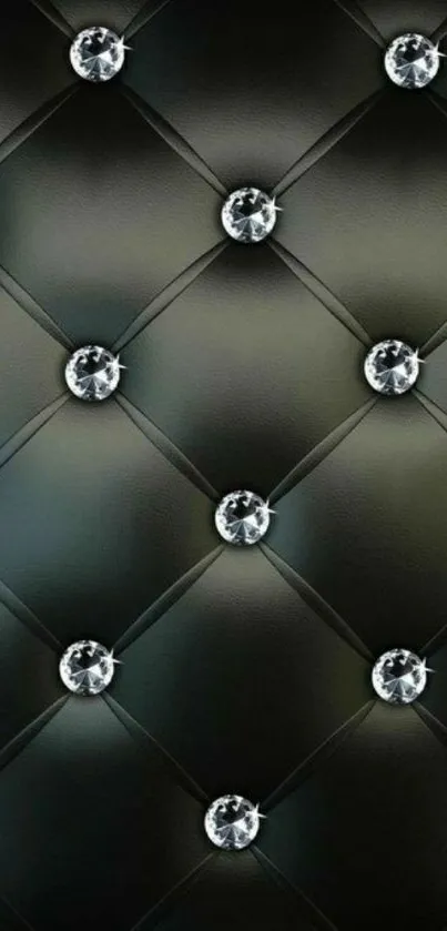 Elegant black and diamond button pattern wallpaper.