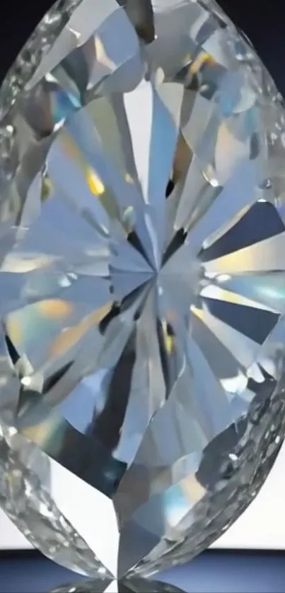 Close-up of a faceted diamond showing detailed brilliance.