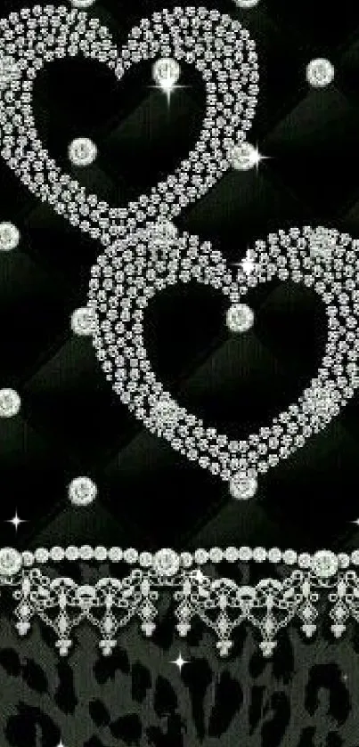 Luxurious diamond heart mobile wallpaper with elegant design.