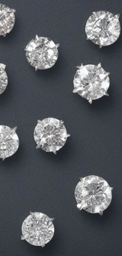 Mobile wallpaper with diamonds on dark gray background.