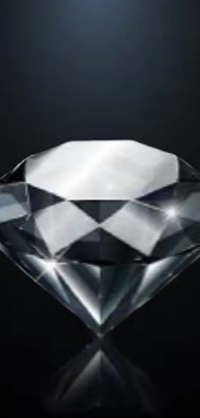 Mobile wallpaper featuring a shiny diamond on a black background.