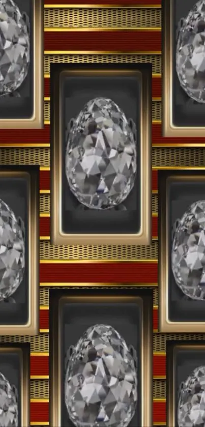 Mobile wallpaper featuring elegant diamond patterns with a luxurious design.