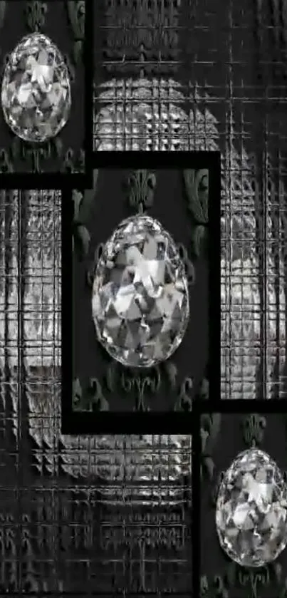Elegant diamond pattern on dark background wallpaper.