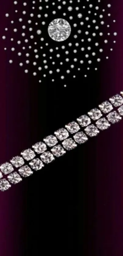 Black wallpaper with sparkling diamonds pattern design.