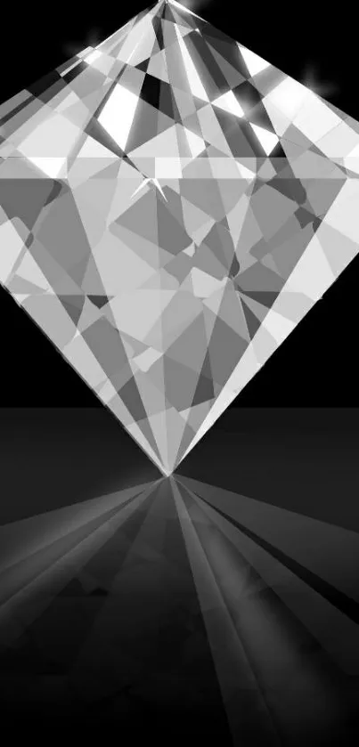 Diamond reflection wallpaper in black and white design.