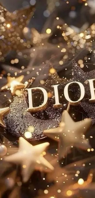 Dior logo with starry night theme wallpaper.