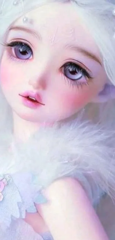 Dreamy and elegant doll aesthetic wallpaper with pastel colors.