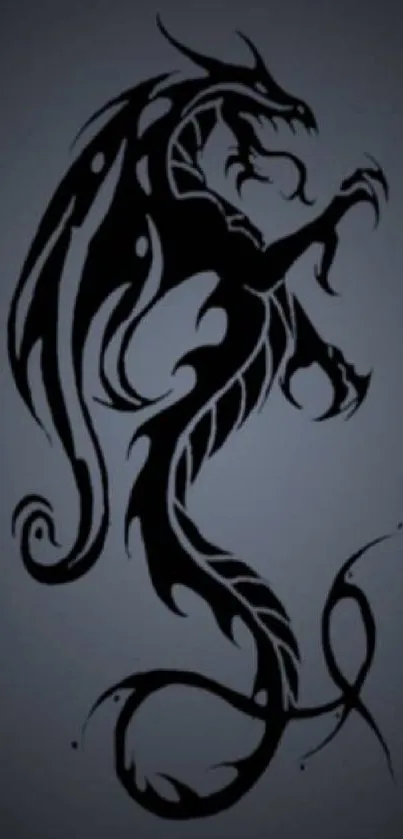 Dark dragon silhouette wallpaper for mobile with elegant design.