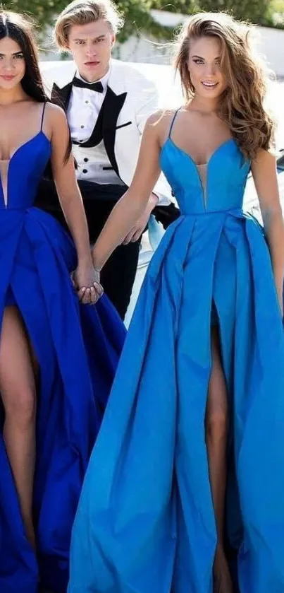 Elegant blue evening gowns with a classy look.