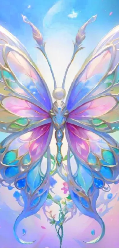 Colorful mystical butterfly artwork with ethereal design.