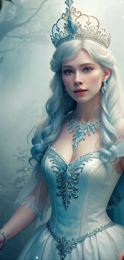 Elegant fantasy princess in royal gown with jewelry.