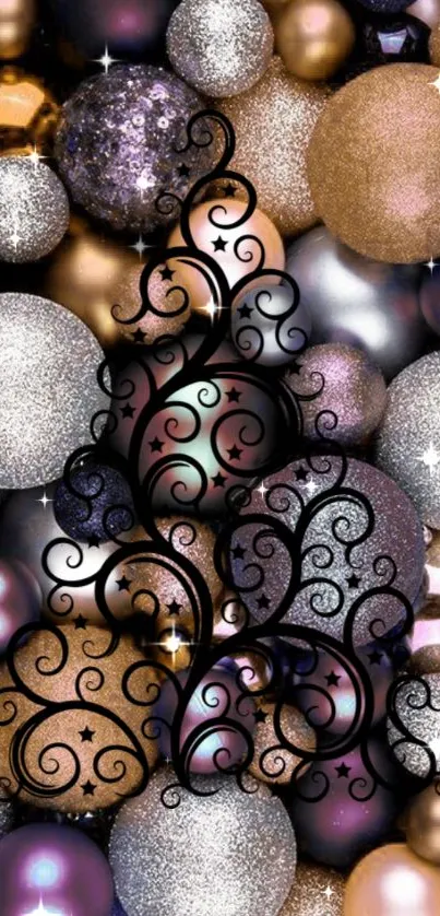 Festive elegant ornament design with sparkling details.