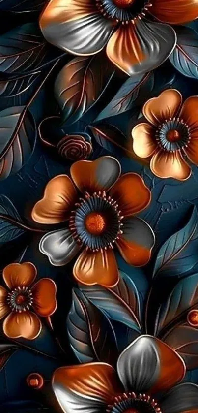 Elegant floral abstract wallpaper design.