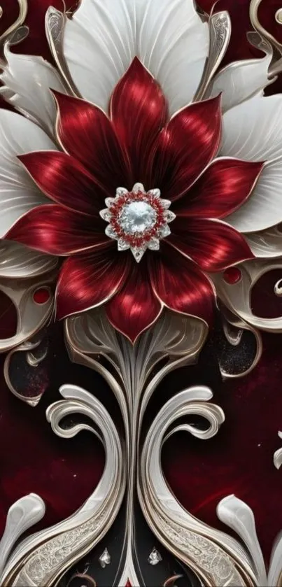 Elegant floral art design with rich colors and intricate details.