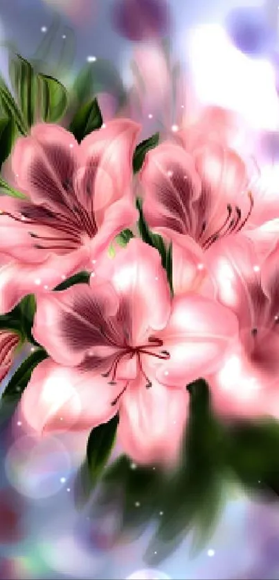 Elegant pink flowers on a soft-focus background.