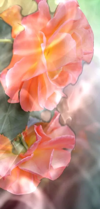 Elegant pink roses with soft warm tones and artistic design.