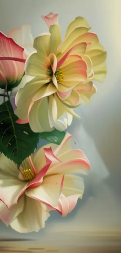 Elegant and soft floral mobile wallpaper with pastel hues.