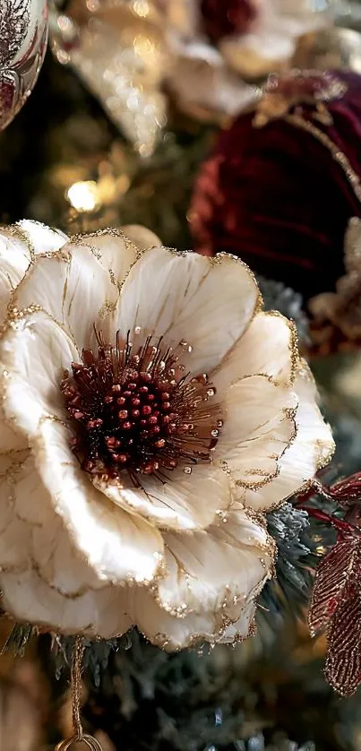 Intricate floral design with elegant blossoms.