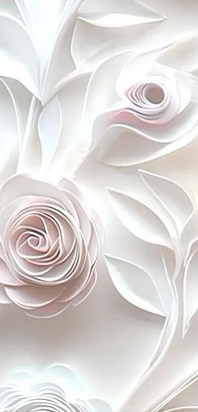 Elegant paper flower design in white and pink hues.