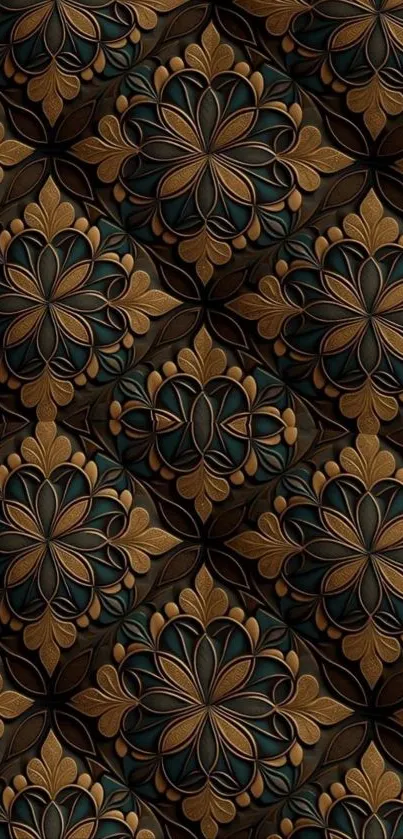 Intricate vintage floral pattern wallpaper.