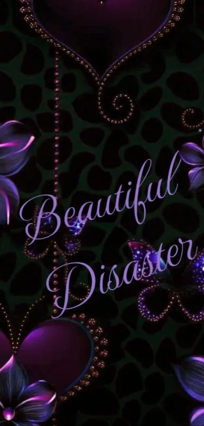 Elegant floral phone wallpaper with purple flowers and patterns