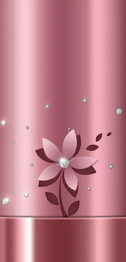 Elegant pink floral wallpaper with delicate flower design.