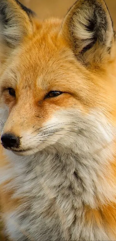 A graceful fox sits among golden grasses in a serene wildlife setting.