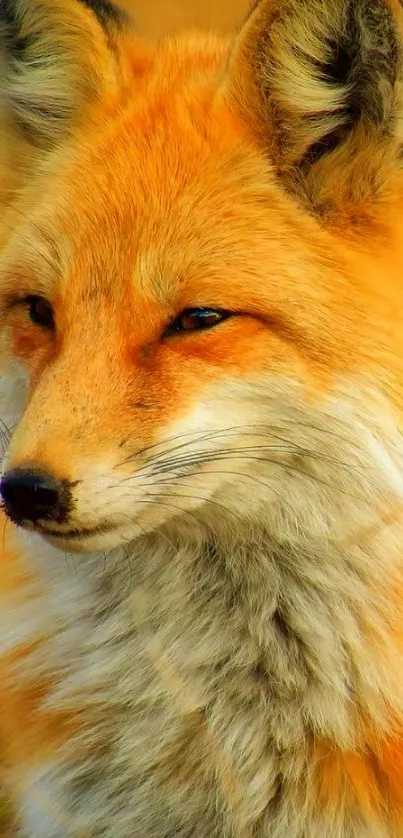 Elegant orange fox close-up portrait for mobile wallpaper.