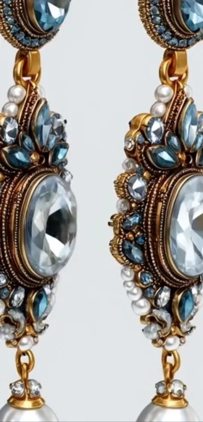 Luxurious gemstone earrings with intricate design.