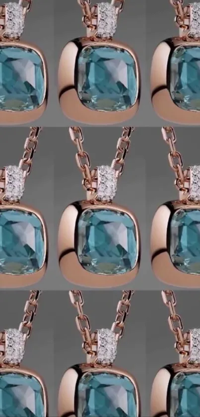 Elegant gemstone necklace pattern wallpaper.