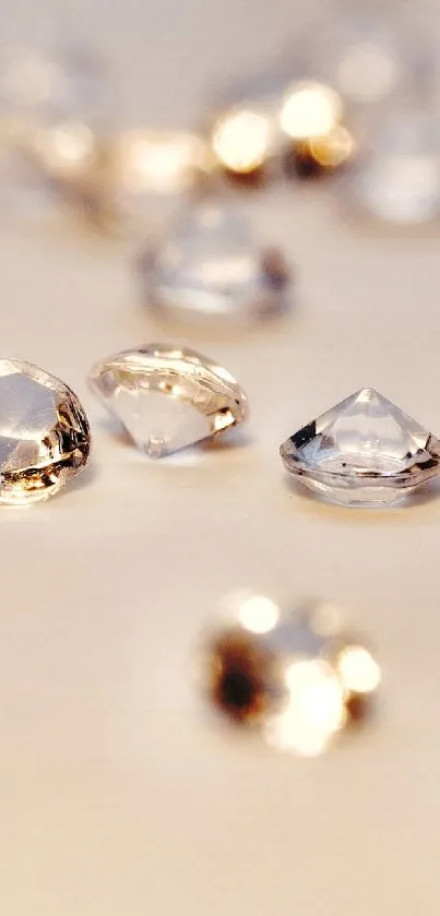 Elegant gemstones scattered on light surface.