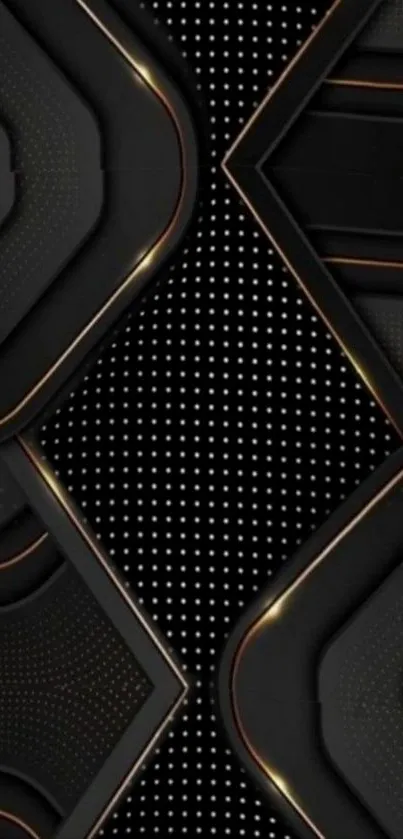 Elegant black geometric wallpaper with modern design.