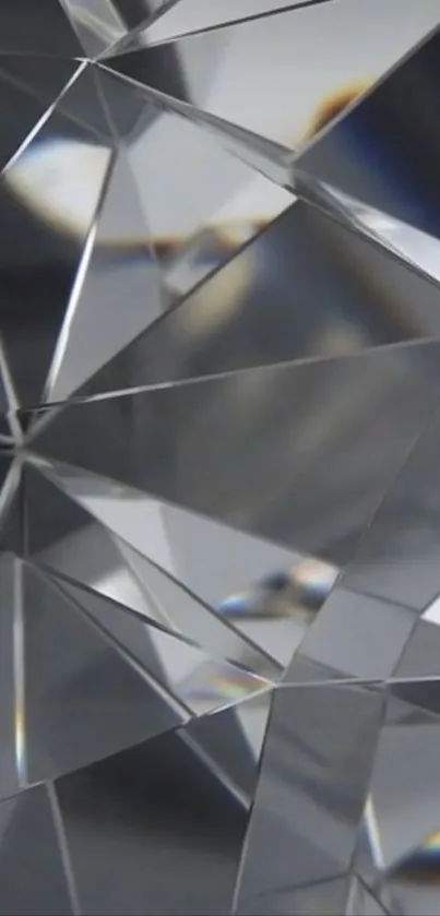 Intricate geometric crystal pattern design in gray.