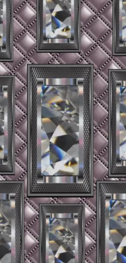 Elegant geometric diamond pattern wallpaper for mobile.