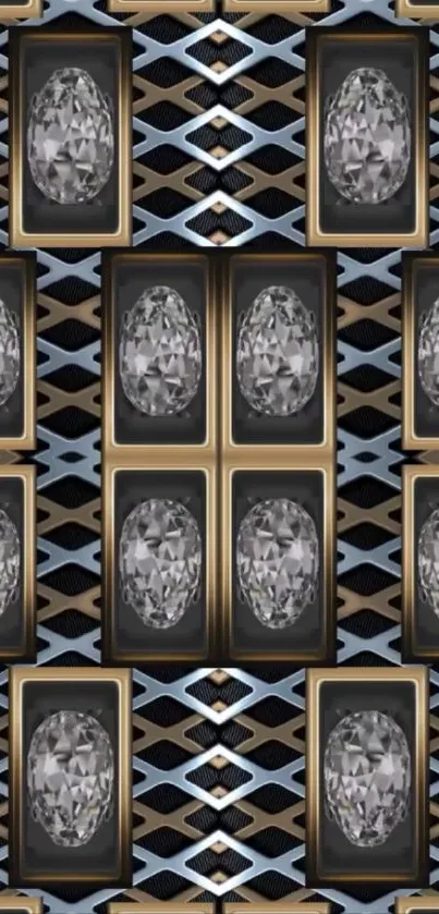 Geometric design with embedded diamond shapes in mobile wallpaper.