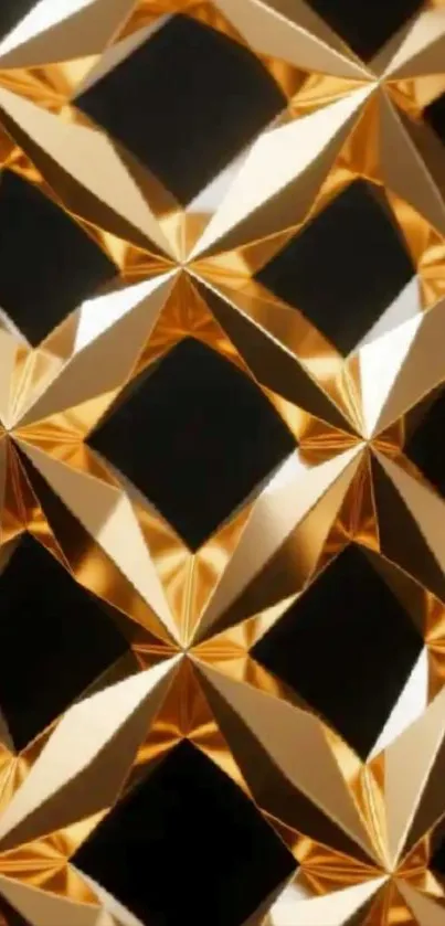 Geometric gold pattern wallpaper for mobile.