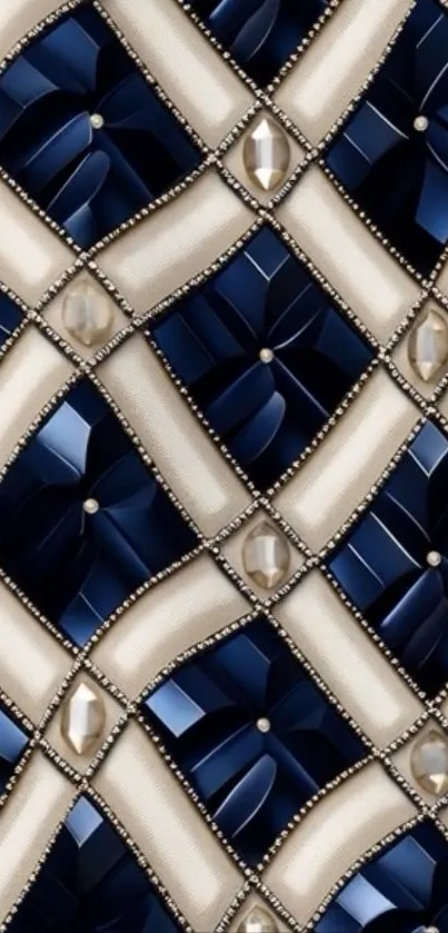 Elegant geometric pattern with navy and cream colors