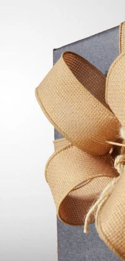 Elegant gift box with a burlap bow.