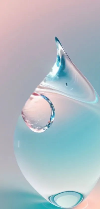 Elegant glass sculpture with soft hues and delicate design.