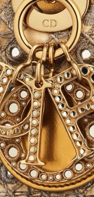Luxurious gold accessory mobile wallpaper design.