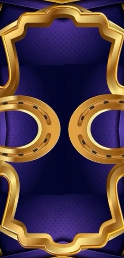 Elegant gold and blue abstract mobile wallpaper design.