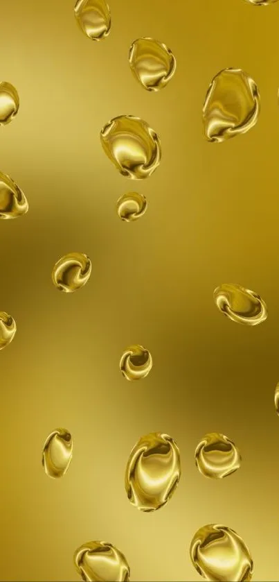 Gold droplets on a sleek metallic background.