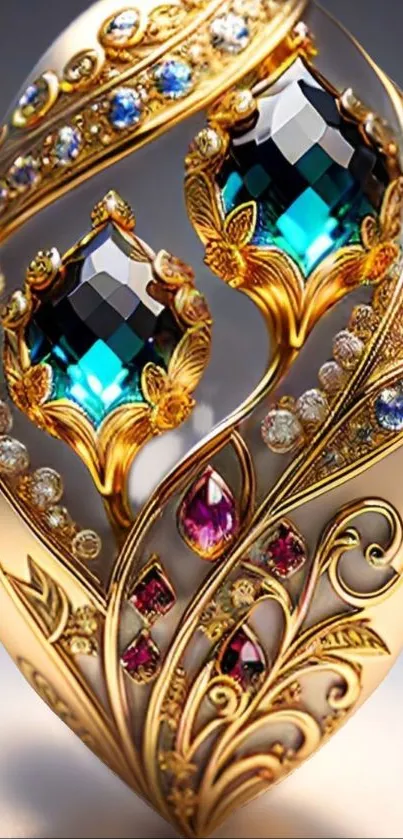 Elegant gold ornament with jewels.