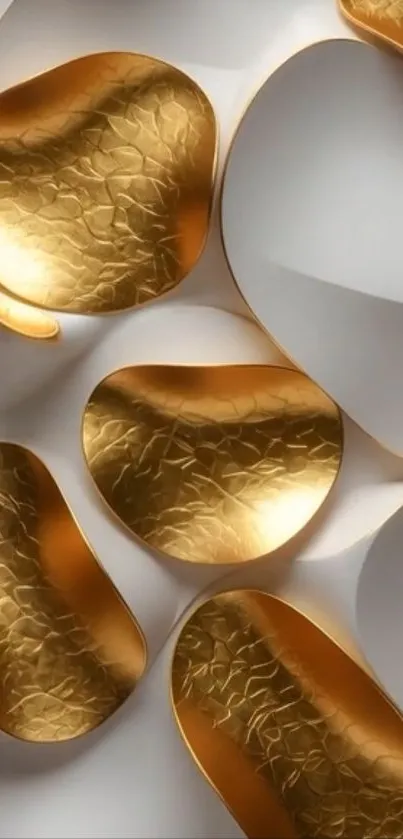 Elegant gold leaf textured wallpaper design